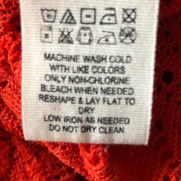 Free People Lace Pullover Orange Top Small - Picture 7 of 16